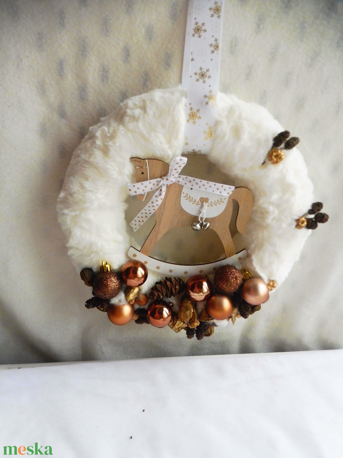 Hintalovas ajtókopogtató - karácsony - adventi díszek - adventi ajtódísz - Meska.hu