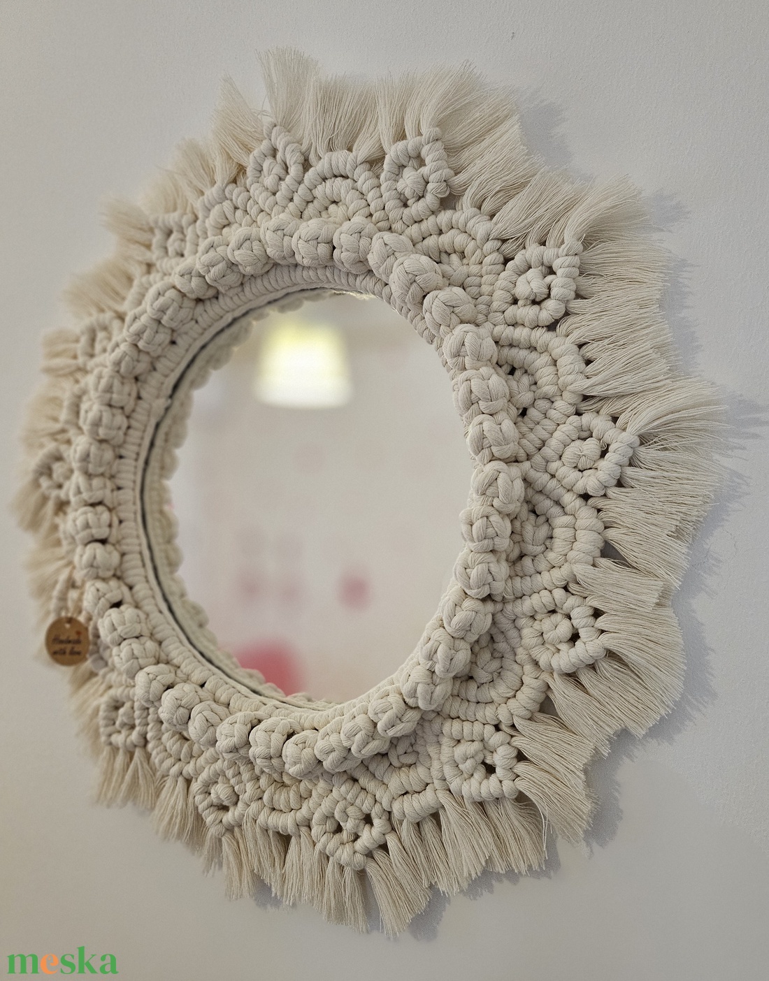 Tükör makramé kerettel - otthon & életmód - dekoráció - tükör - Meska.hu