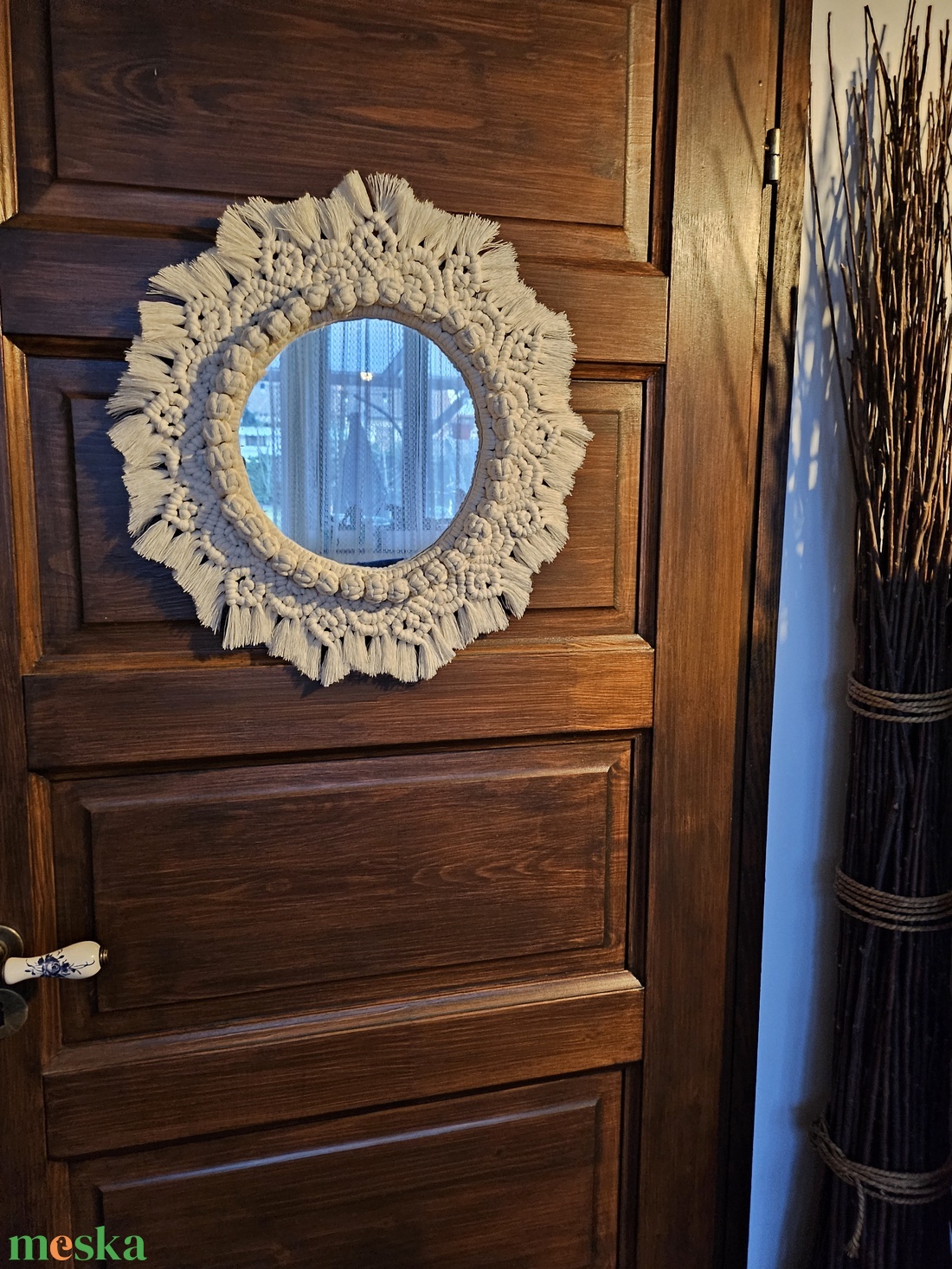 Tükör makramé kerettel - otthon & életmód - dekoráció - tükör - Meska.hu