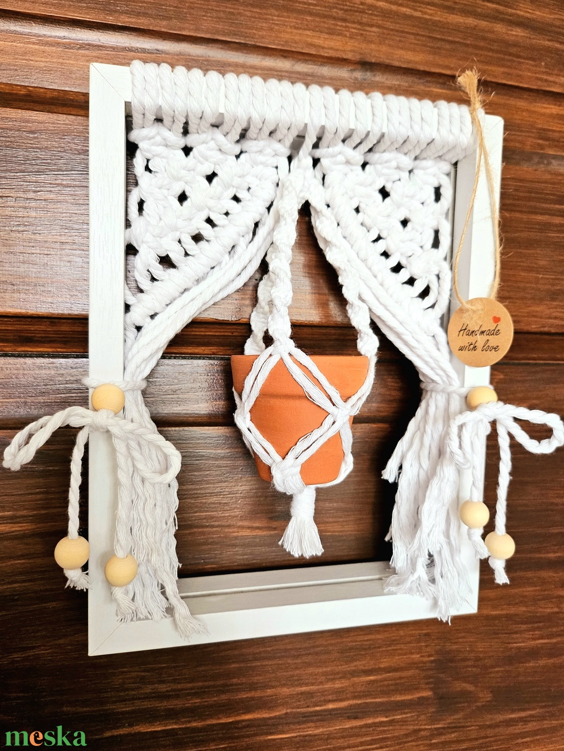 Mini makramé ablak - otthon & életmód - dekoráció - fali és függő dekoráció - falra akasztható dekor - Meska.hu Mini makramé ablak - otthon & életmód - dekoráció - fali és függő dekoráció - falra akasztható dekor - Meska.hu