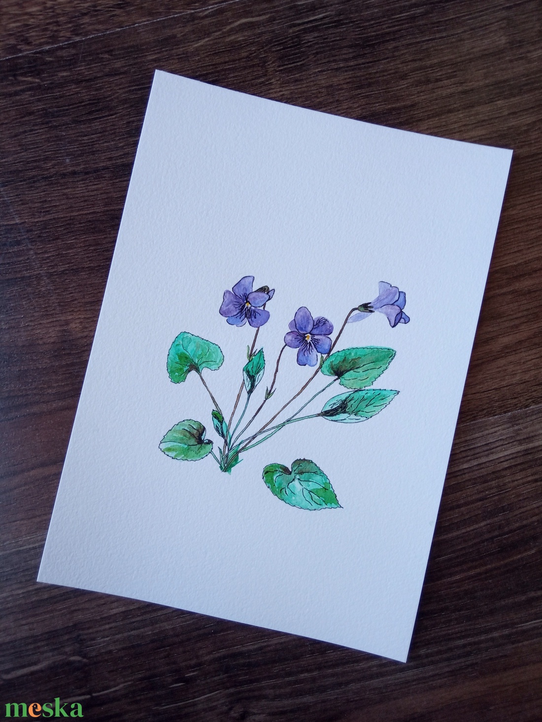 Ibolya - tavaszi fali dekoráció - eredeti festmény  - művészet - festmény - akvarell - Meska.hu