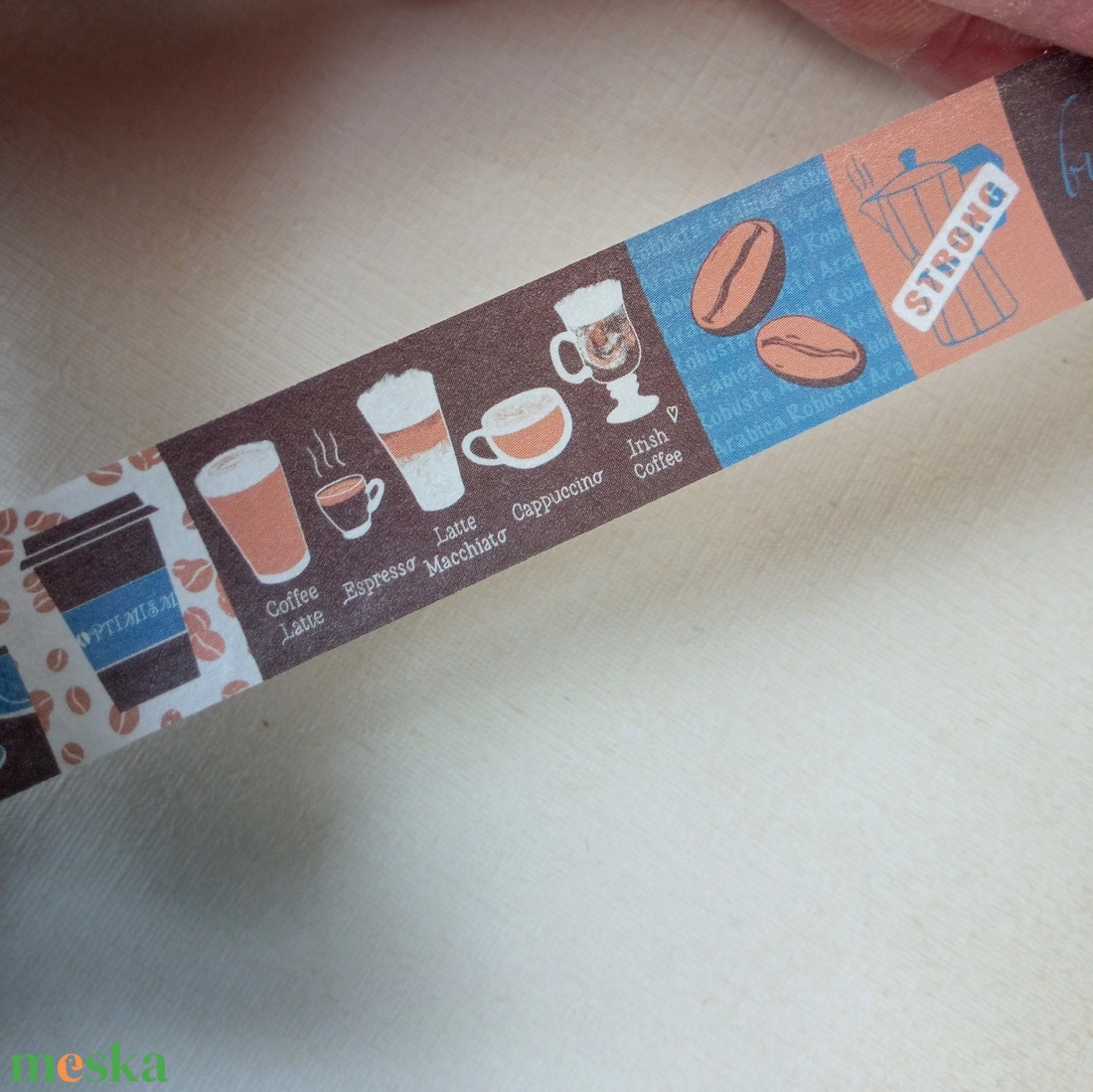 Kávé - washi tape (dekortapasz) - otthon & életmód - papír, írószer - matrica, matrica csomag - Meska.hu