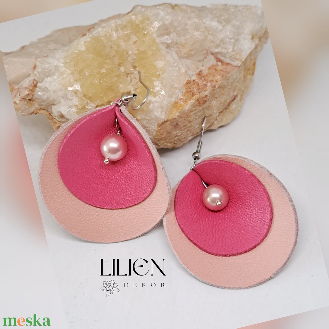 Pink korongok fülbevaló bőr fülbevaló - ékszer - fülbevaló - lógós kerek fülbevaló - Meska.hu Pink korongok fülbevaló bőr fülbevaló - ékszer - fülbevaló - lógós kerek fülbevaló - Meska.hu