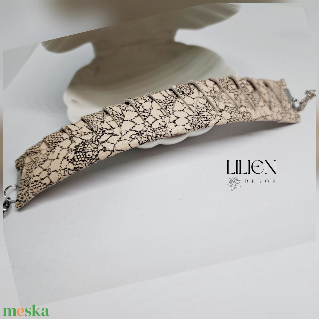 MELANGE bőr karkötő - ékszer - karkötő - fonott karkötő - Meska.hu