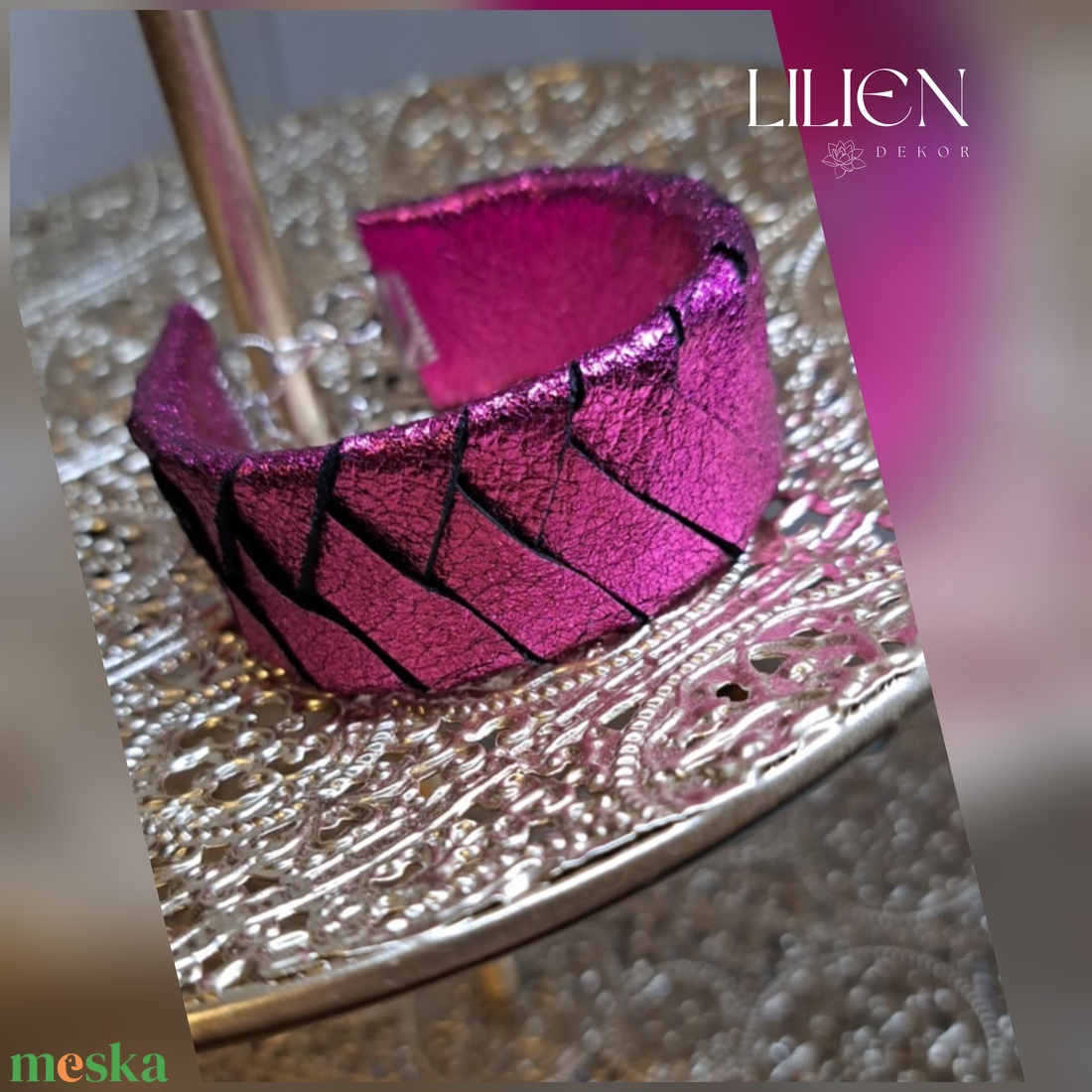 METAL MAGENTA bőr karkötő - ékszer - karkötő - fonott karkötő - Meska.hu METAL MAGENTA bőr karkötő - ékszer - karkötő - fonott karkötő - Meska.hu