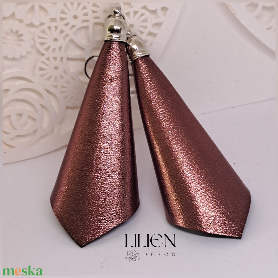 ELEGÁNS BRONZ bőr fülbevaló  - ékszer - fülbevaló - lógó fülbevaló - Meska.hu ELEGÁNS BRONZ bőr fülbevaló  - ékszer - fülbevaló - lógó fülbevaló - Meska.hu
