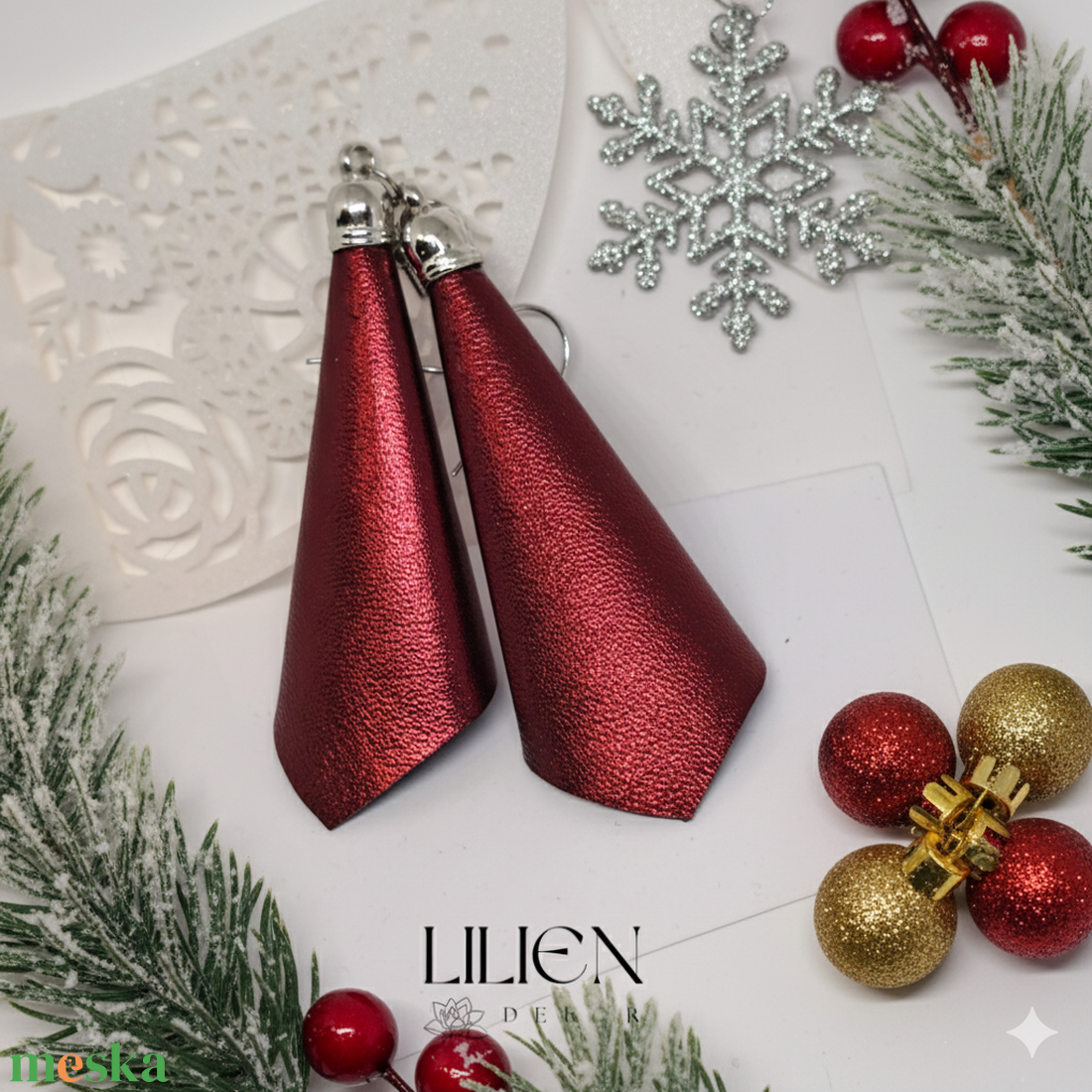 PASSION bőr fülbevaló  - ékszer - fülbevaló - lógó fülbevaló - Meska.hu