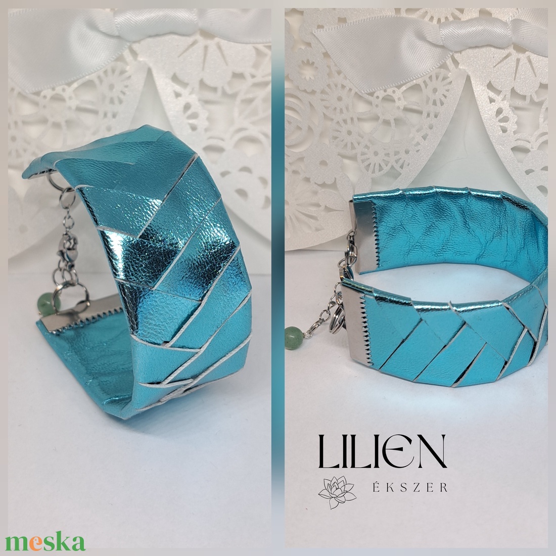 TÜRKIZ FONAT  bőr karkötő - ékszer - karkötő - fonott karkötő - Meska.hu