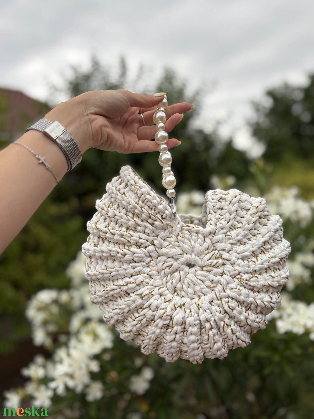Horgolt kagyló táska - táska & tok - kézitáska & válltáska - alkalmi táska - Meska.hu