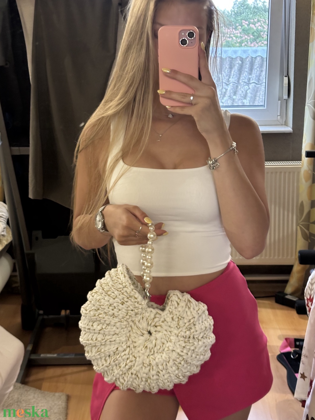 Horgolt kagyló táska - táska & tok - kézitáska & válltáska - alkalmi táska - Meska.hu