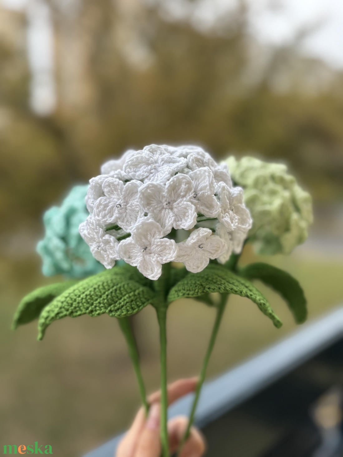 Horgolt hortenzia - otthon & életmód - dekoráció - virágdísz és tartó - csokor & virágdísz - Meska.hu