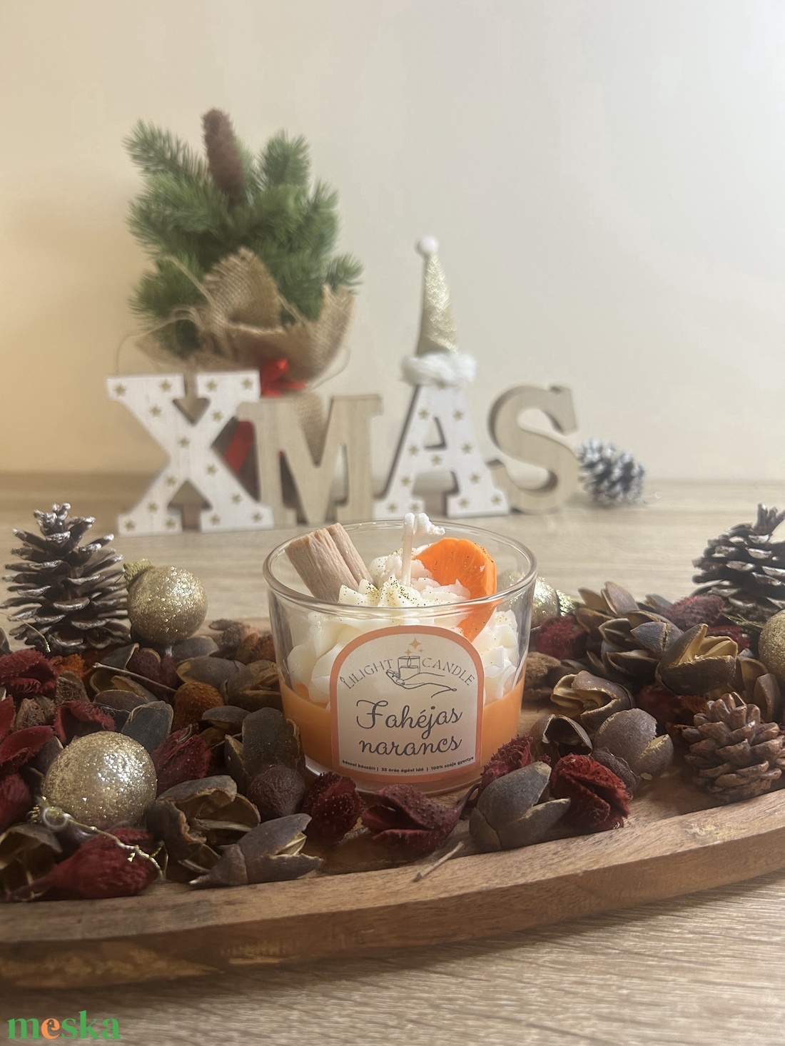 Fahéjas narancsos gyertya - esküvő - dekoráció - gyertya & gyertyatartó - Meska.hu