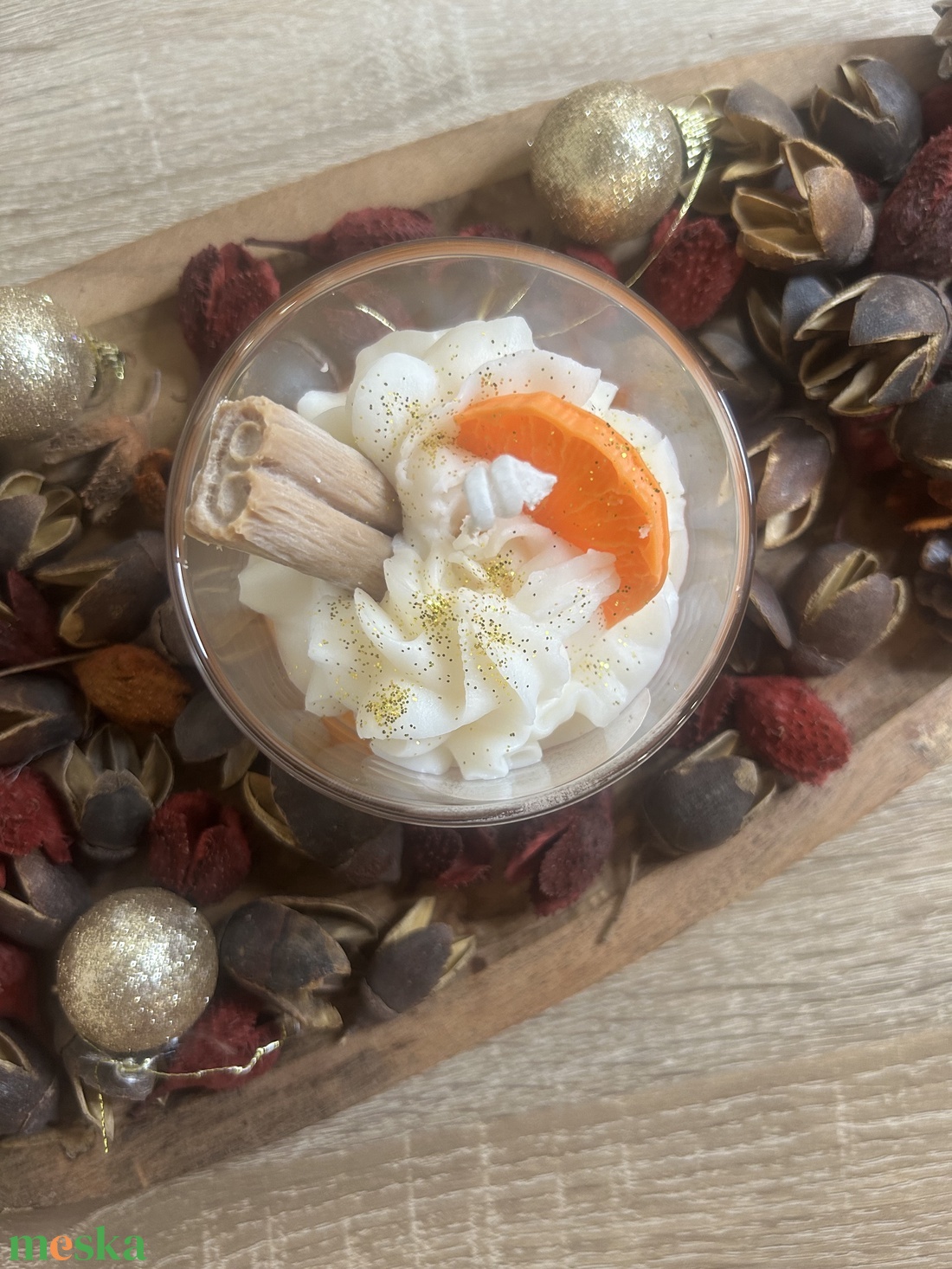 Fahéjas narancsos gyertya - esküvő - dekoráció - gyertya & gyertyatartó - Meska.hu