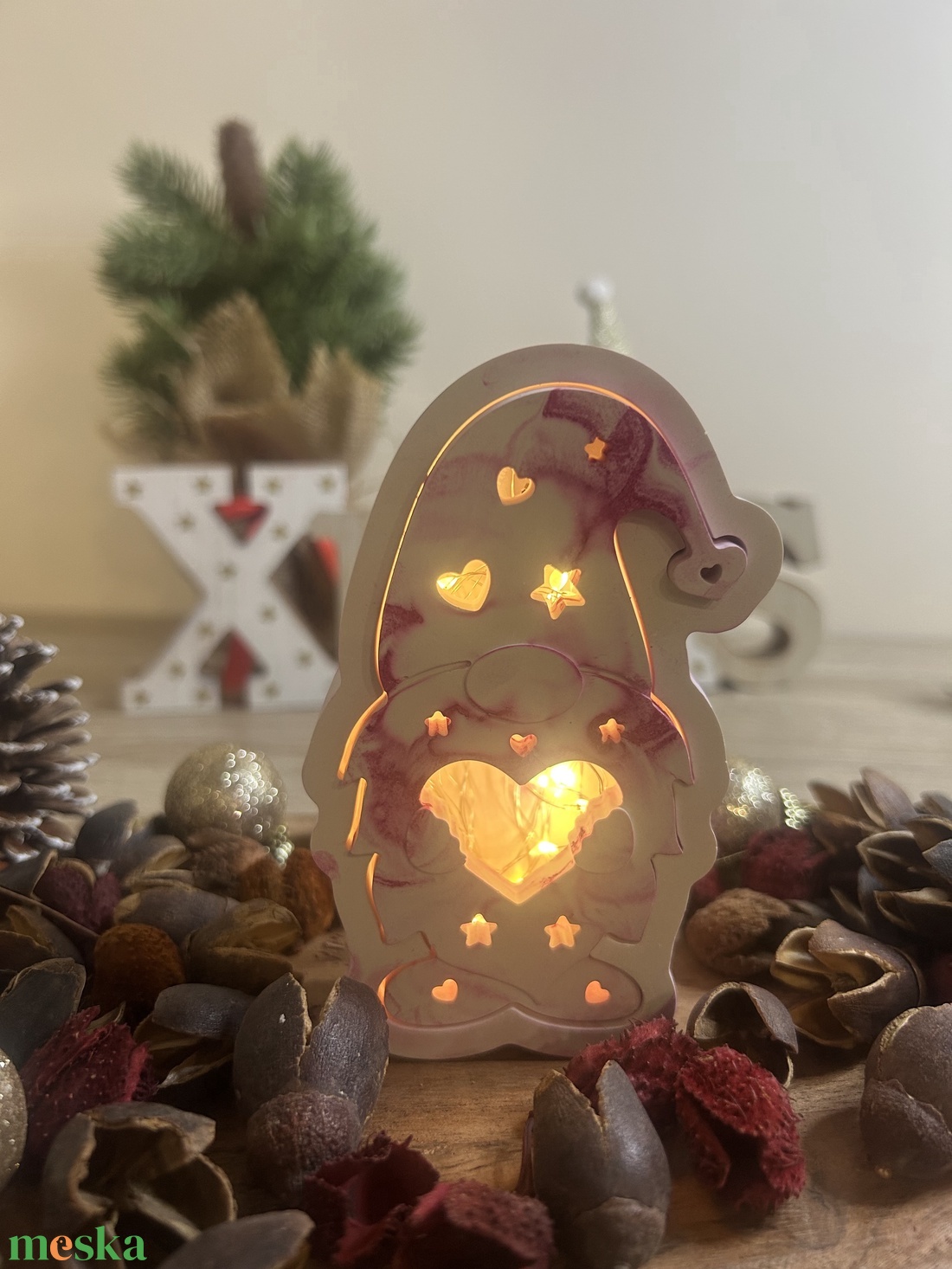 Manó alakú, világítós kerámia dísz - kellékek & szerszámok - díszíthető tárgyak - kerámia - Meska.hu