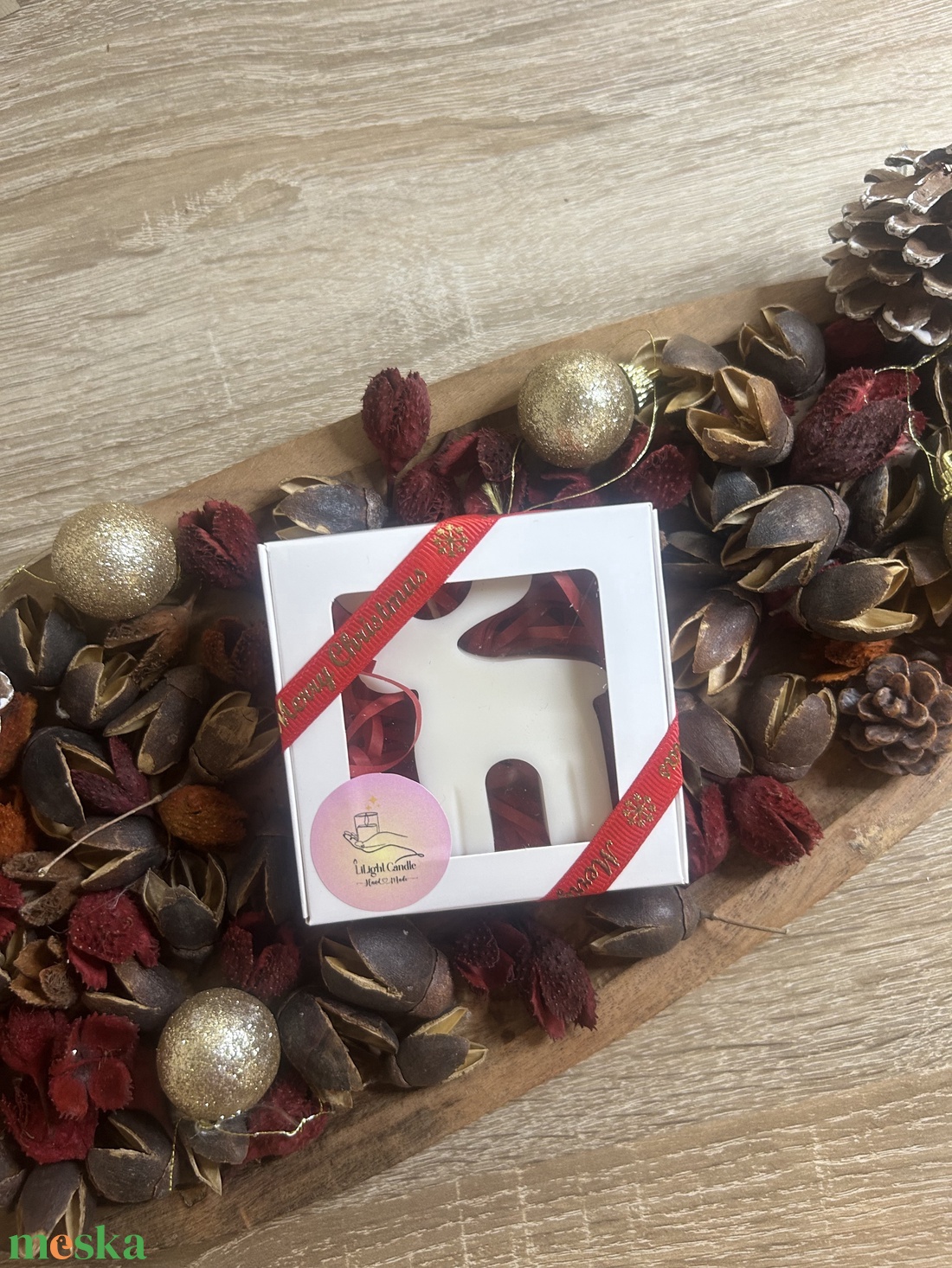 Szarvas alakú formagyertya díszdobozban - esküvő - dekoráció - gyertya & gyertyatartó - Meska.hu