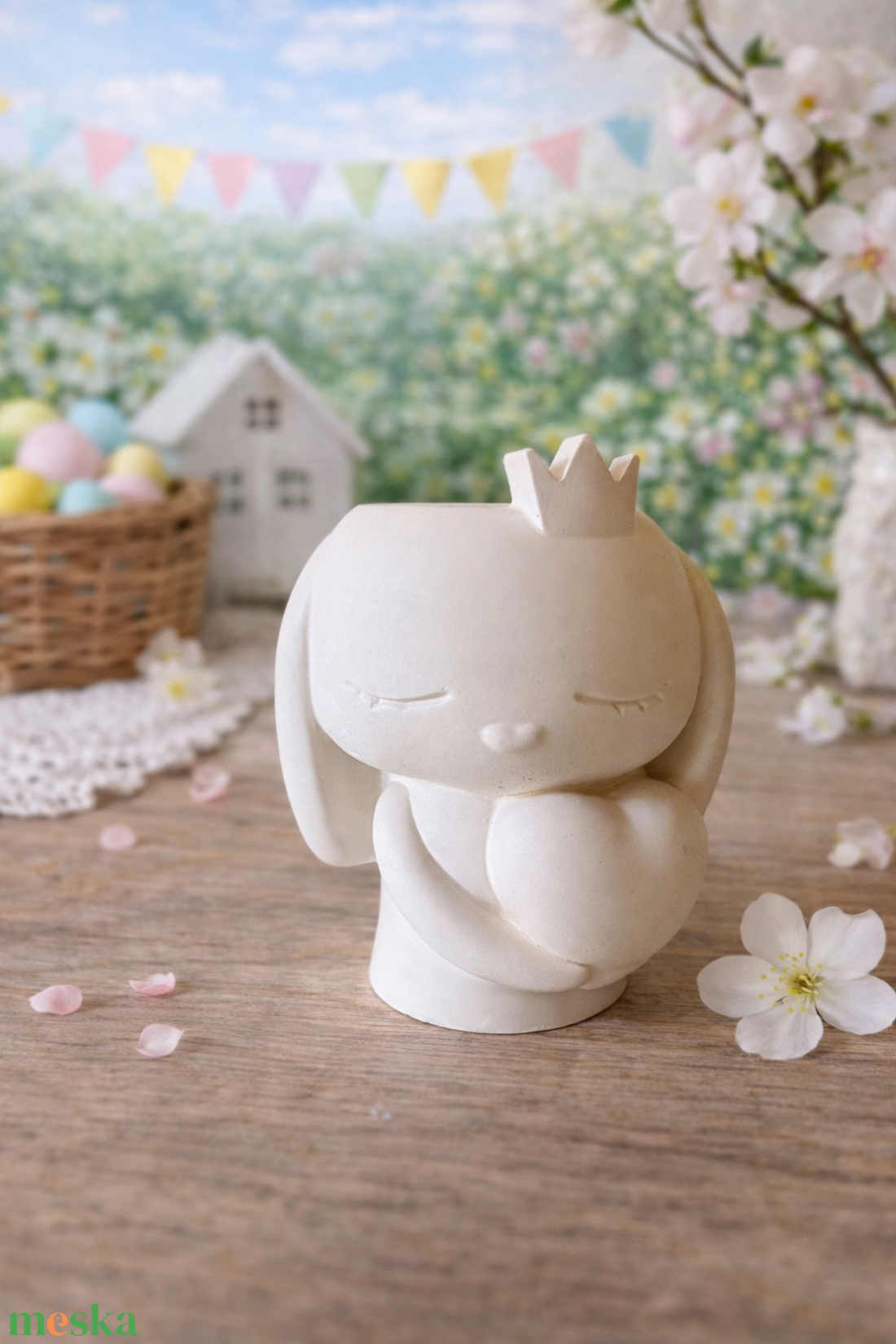 Nyuszi dekoráció  - kellékek & szerszámok - díszíthető tárgyak - kerámia - Meska.hu