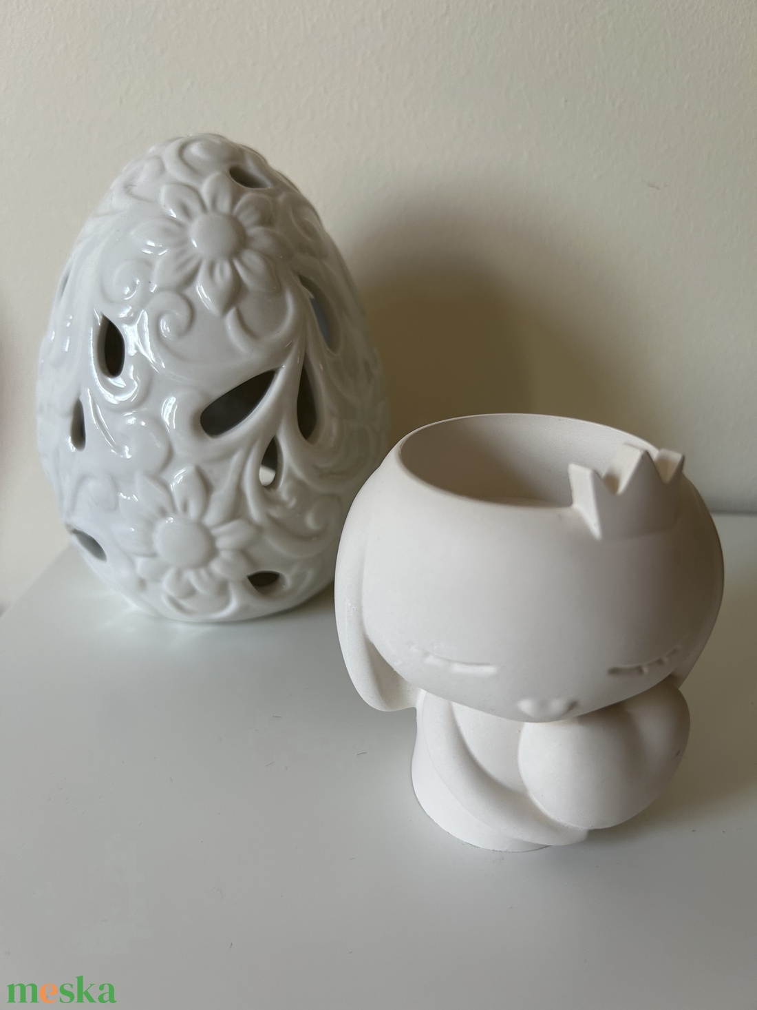 Nyuszi dekoráció  - kellékek & szerszámok - díszíthető tárgyak - kerámia - Meska.hu