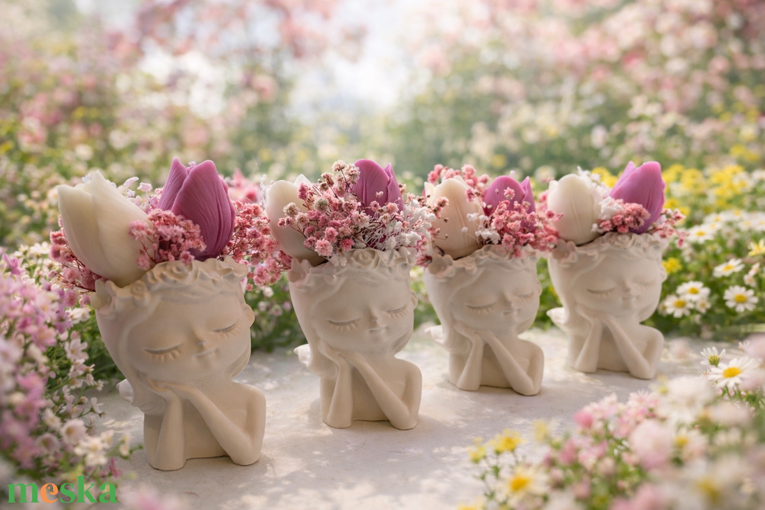 Tavaszi tulipános dekoráció  - kellékek & szerszámok - díszíthető tárgyak - kerámia - Meska.hu