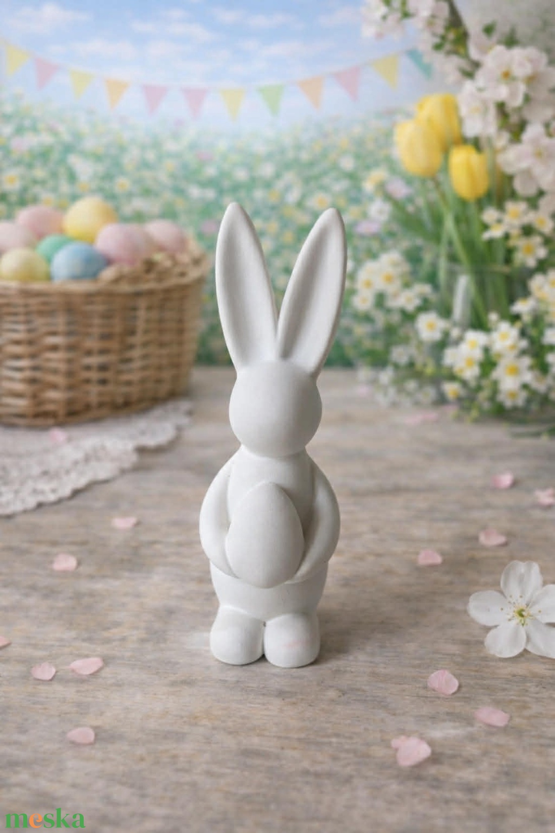 Nyuszis dekoráció - kellékek & szerszámok - díszíthető tárgyak - kerámia - Meska.hu