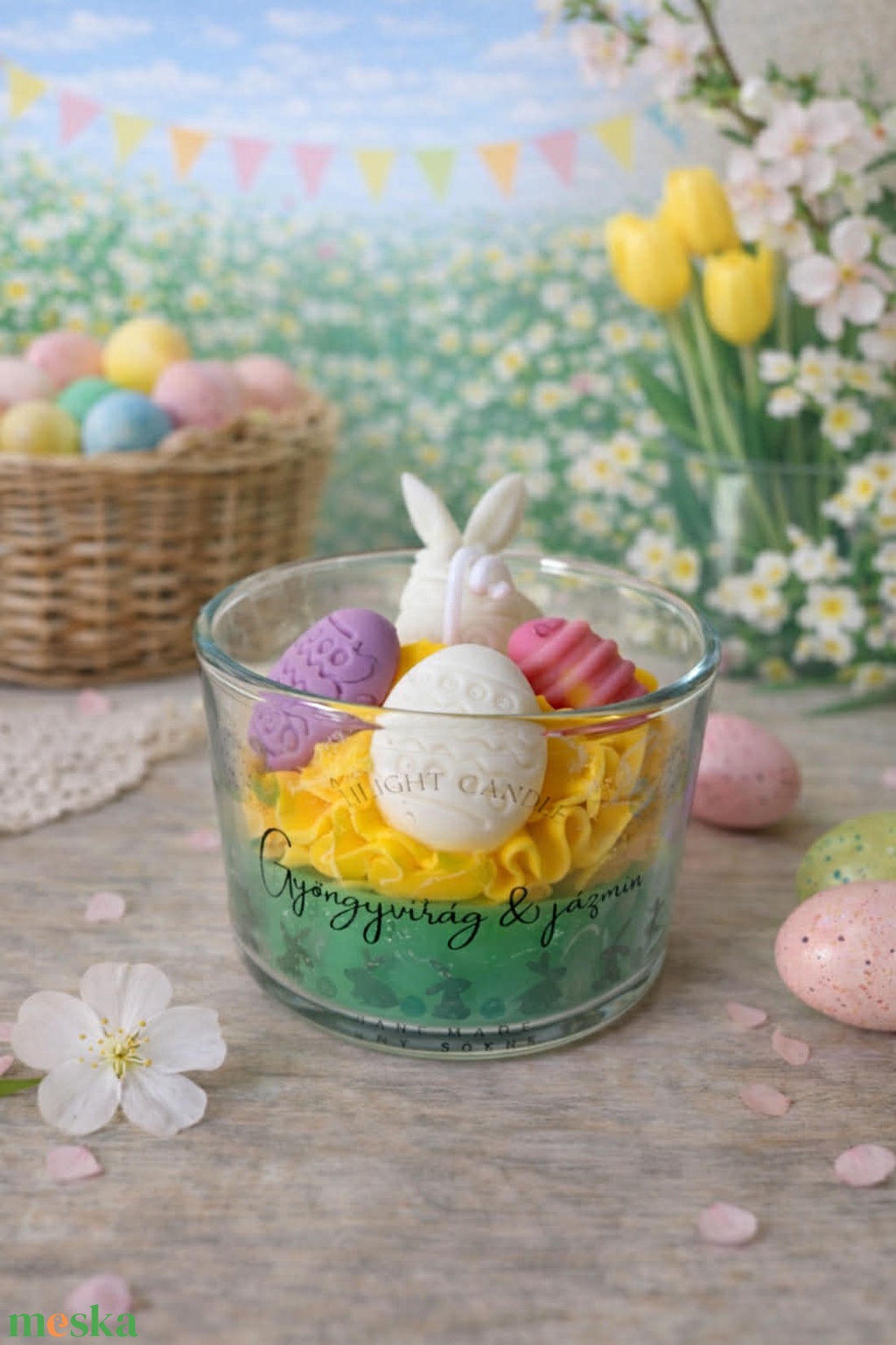 Húsvéti szójaviasz gyertya  - esküvő - dekoráció - gyertya & gyertyatartó - Meska.hu