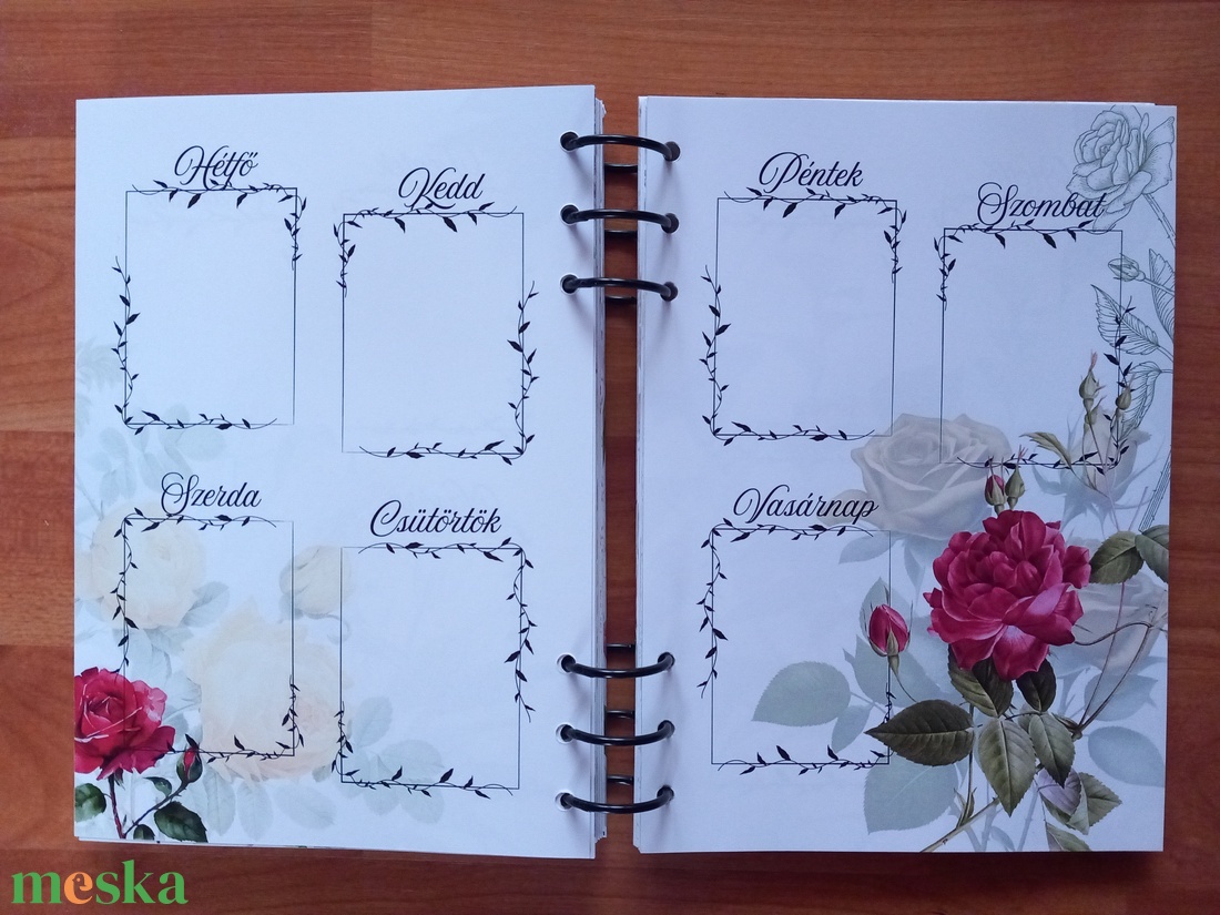 Hétszínvirág határidőnapló  - otthon & életmód - papír, írószer - jegyzetfüzet & napló - Meska.hu