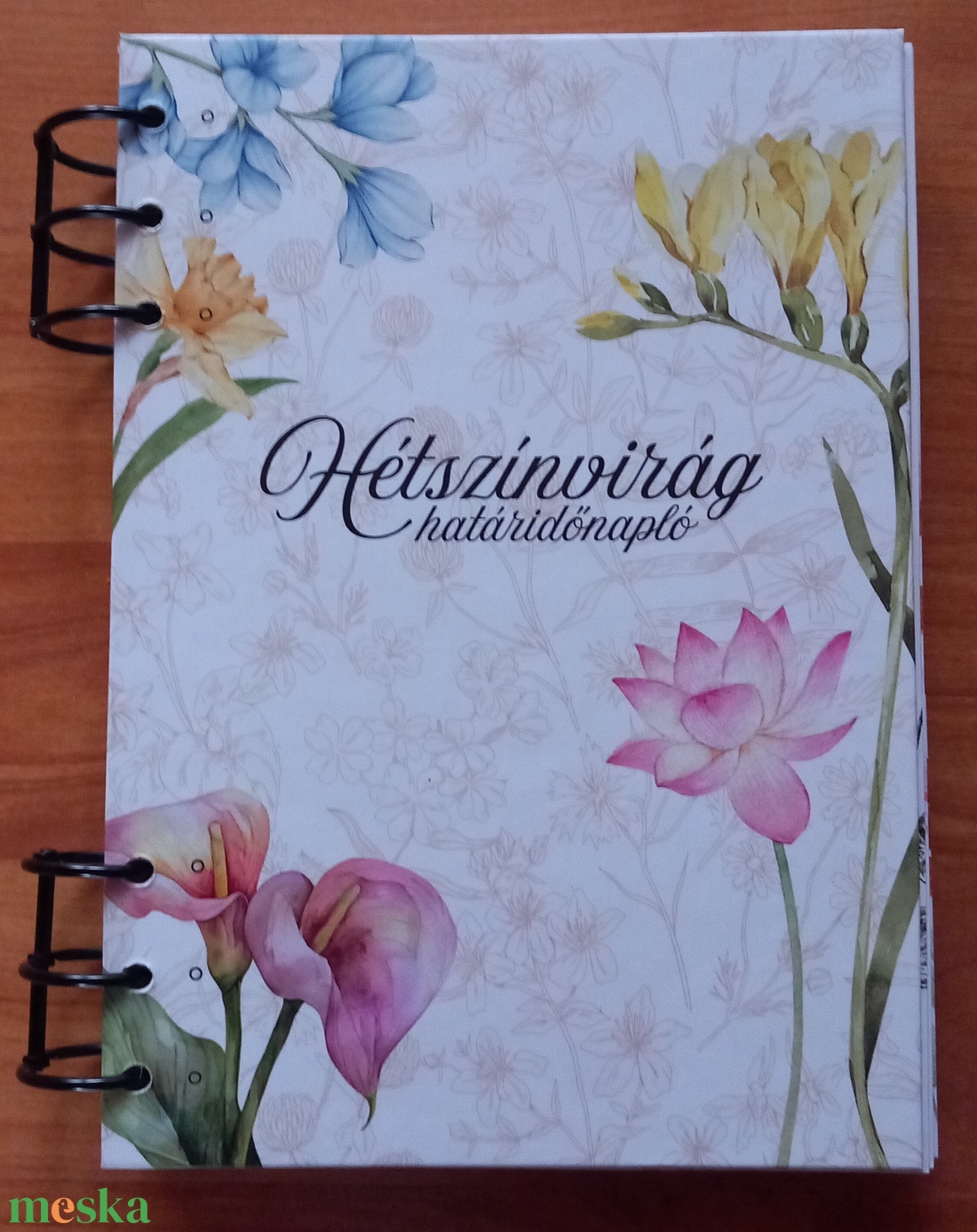 Hétszínvirág határidőnapló  - otthon & életmód - papír, írószer - jegyzetfüzet & napló - Meska.hu