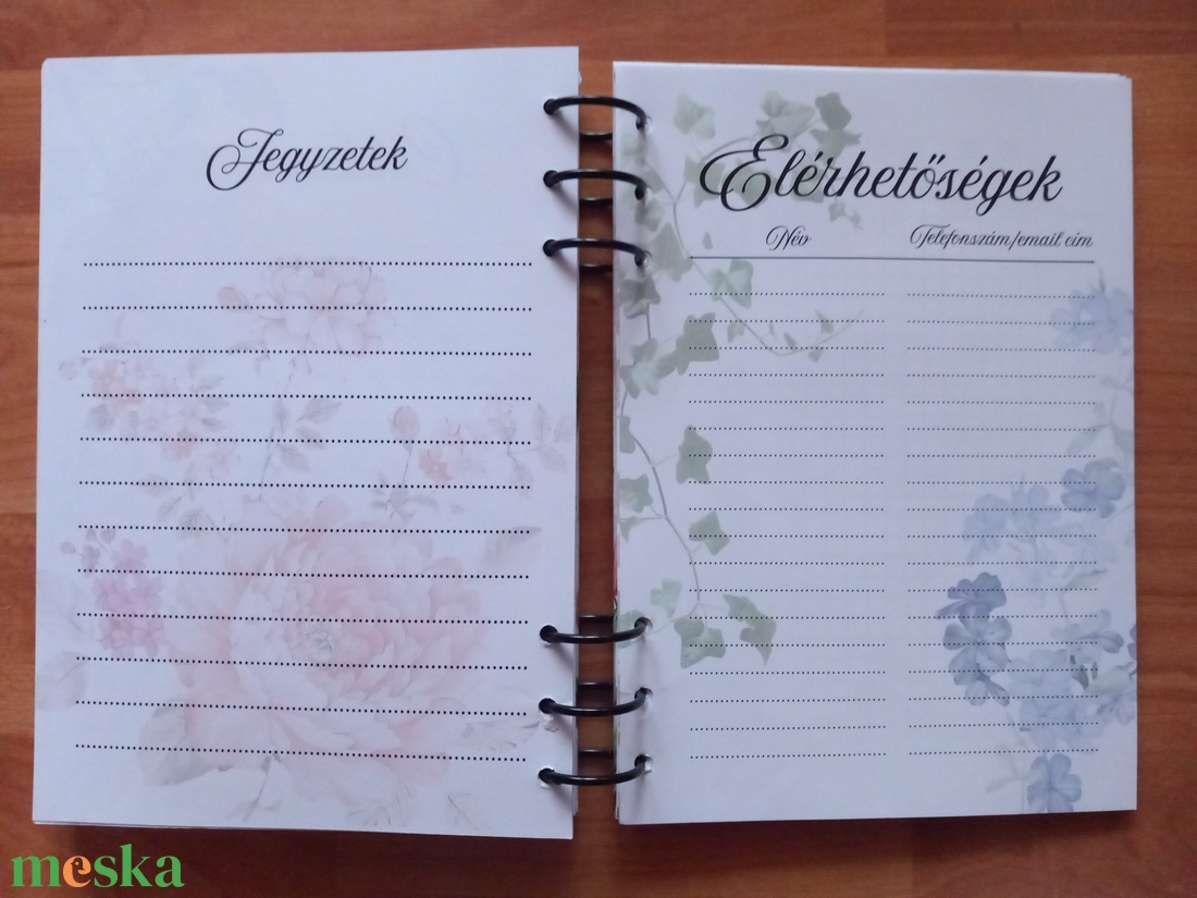 Hétszínvirág határidőnapló 5 pótlappal - otthon & életmód - papír, írószer - jegyzetfüzet & napló - Meska.hu