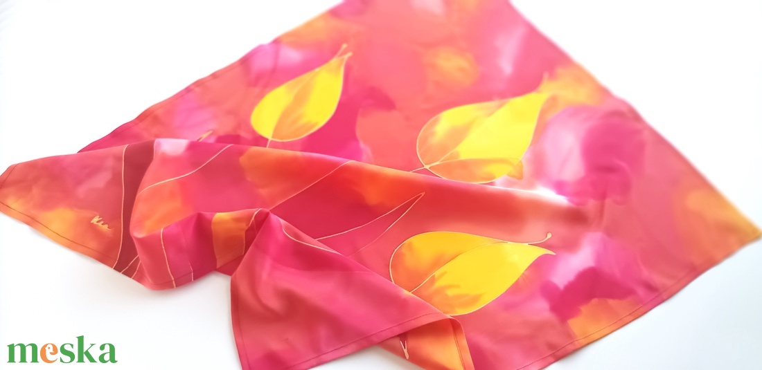 Alkonyi tulipánok tiszta selyem kendő - ruha & divat - sál, sapka, kendő - sál - Meska.hu