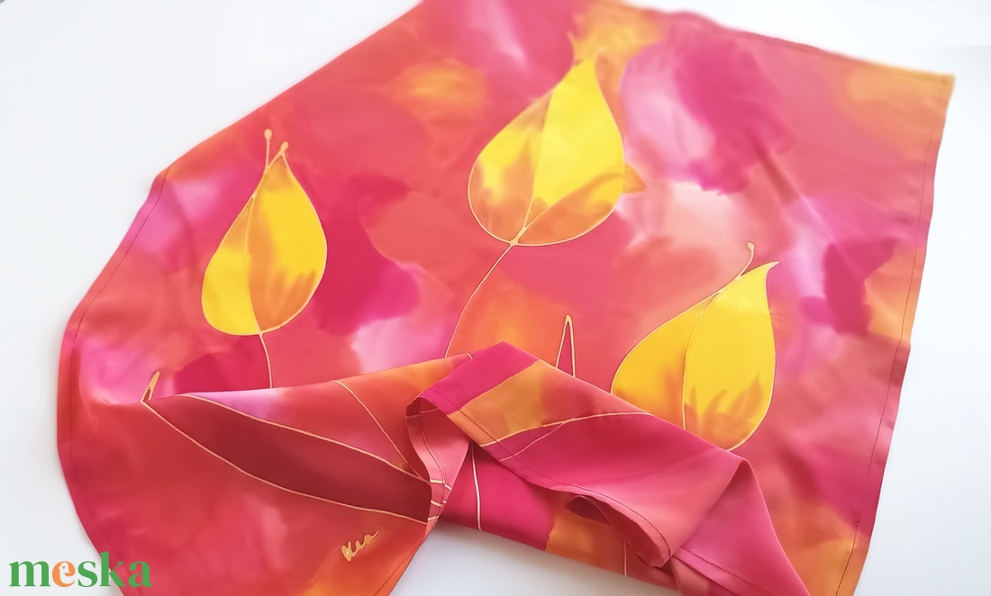 Alkonyi tulipánok tiszta selyem kendő - ruha & divat - sál, sapka, kendő - sál - Meska.hu