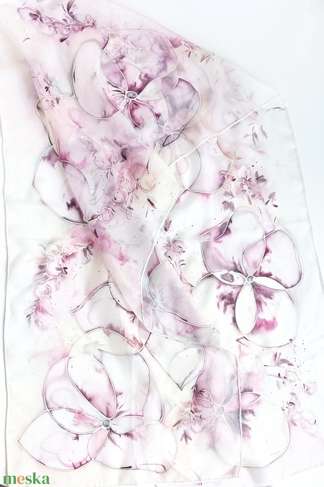 Orchideák tiszta selyem sál - ruha & divat - sál, sapka, kendő - sál - Meska.hu Orchideák tiszta selyem sál - ruha & divat - sál, sapka, kendő - sál - Meska.hu