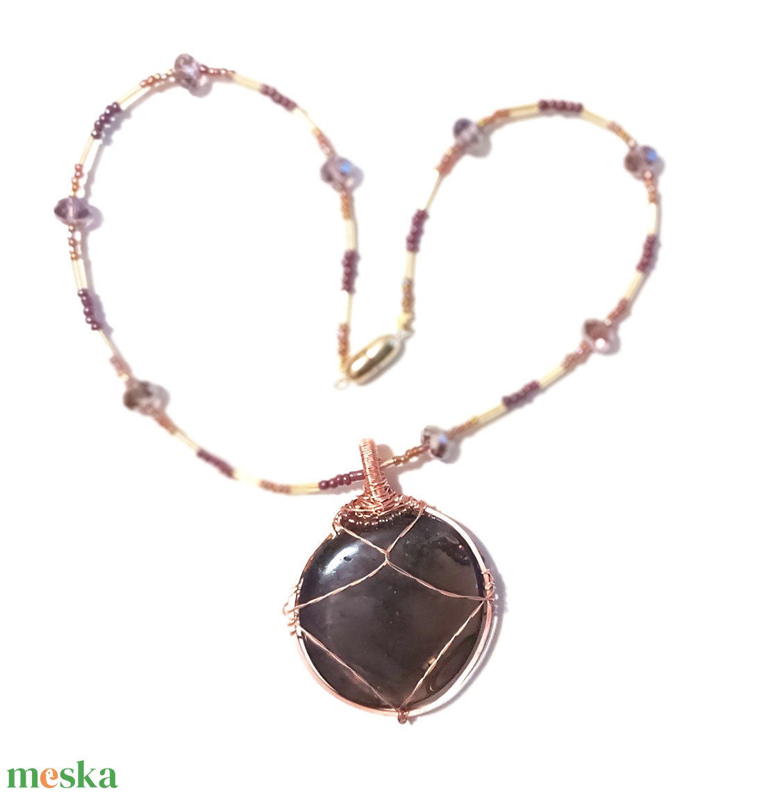 Természetes füstkvarc ásvány nyaklánc - ékszer - nyaklánc - medálos nyaklánc - Meska.hu