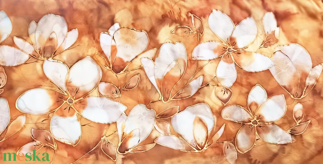 Óarany luxus tiszta selyem sál - ruha & divat - sál, sapka, kendő - sál - Meska.hu