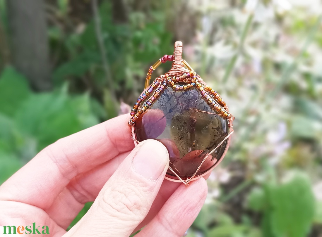 Természetes füstkvarc ásvány nyaklánc - ékszer - nyaklánc - medálos nyaklánc - Meska.hu