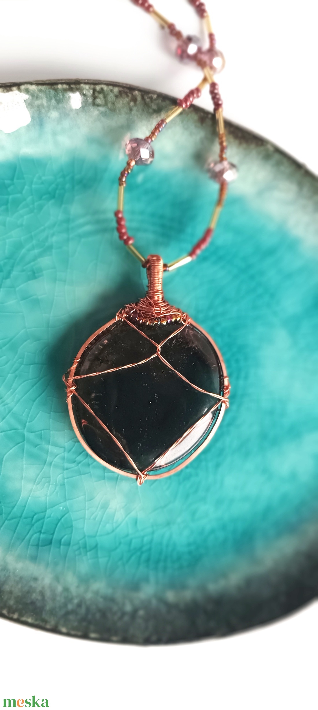 Természetes füstkvarc ásvány nyaklánc - ékszer - nyaklánc - medálos nyaklánc - Meska.hu