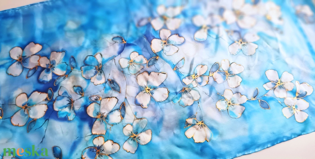 Tündérvirágok tiszta selyem stóla - ruha & divat - sál, sapka, kendő - sál - Meska.hu