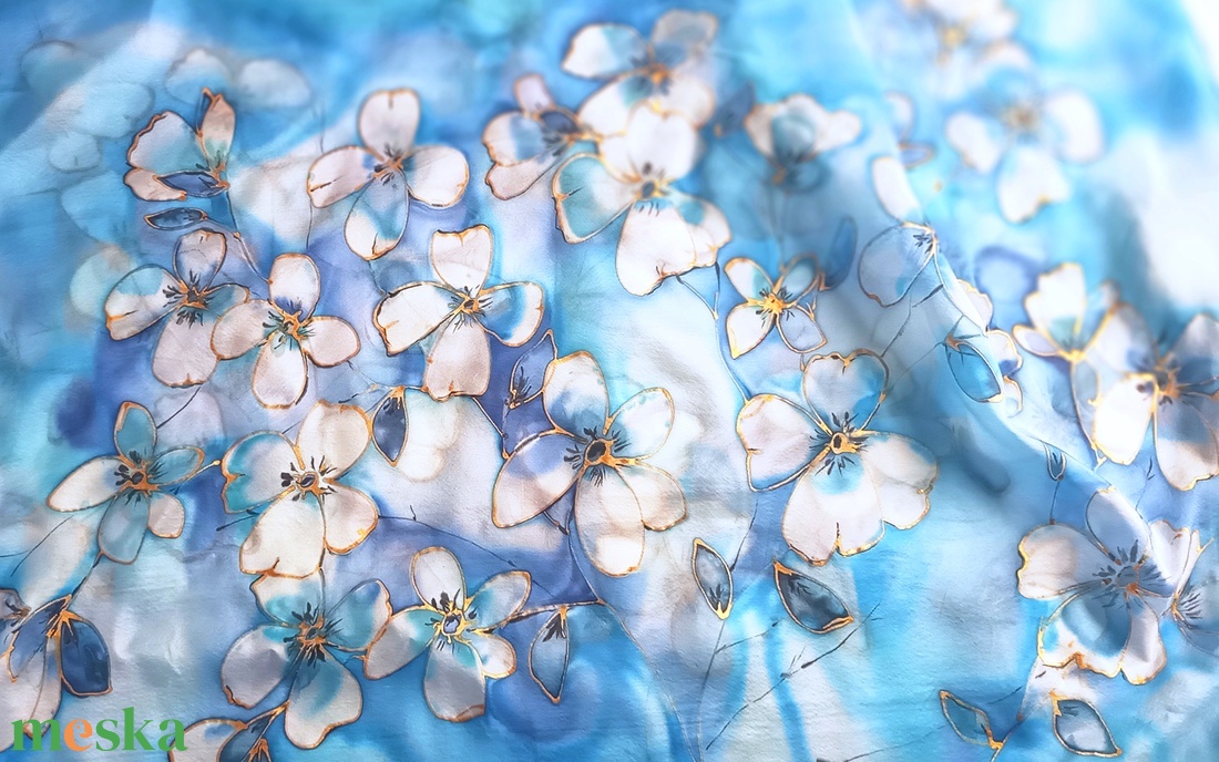 Tündérvirágok tiszta selyem stóla - ruha & divat - sál, sapka, kendő - sál - Meska.hu