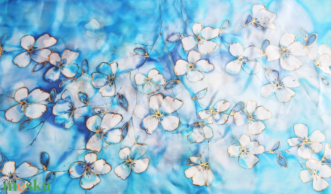 Tündérvirágok tiszta selyem stóla - ruha & divat - sál, sapka, kendő - sál - Meska.hu