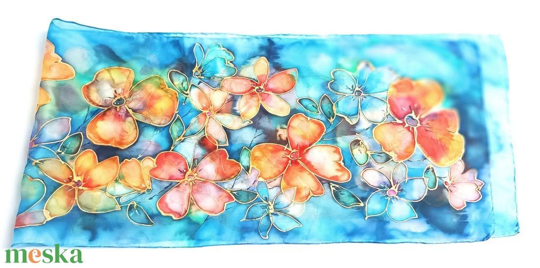 Tunézia tiszta selyem sál - ruha & divat - sál, sapka, kendő - sál - Meska.hu