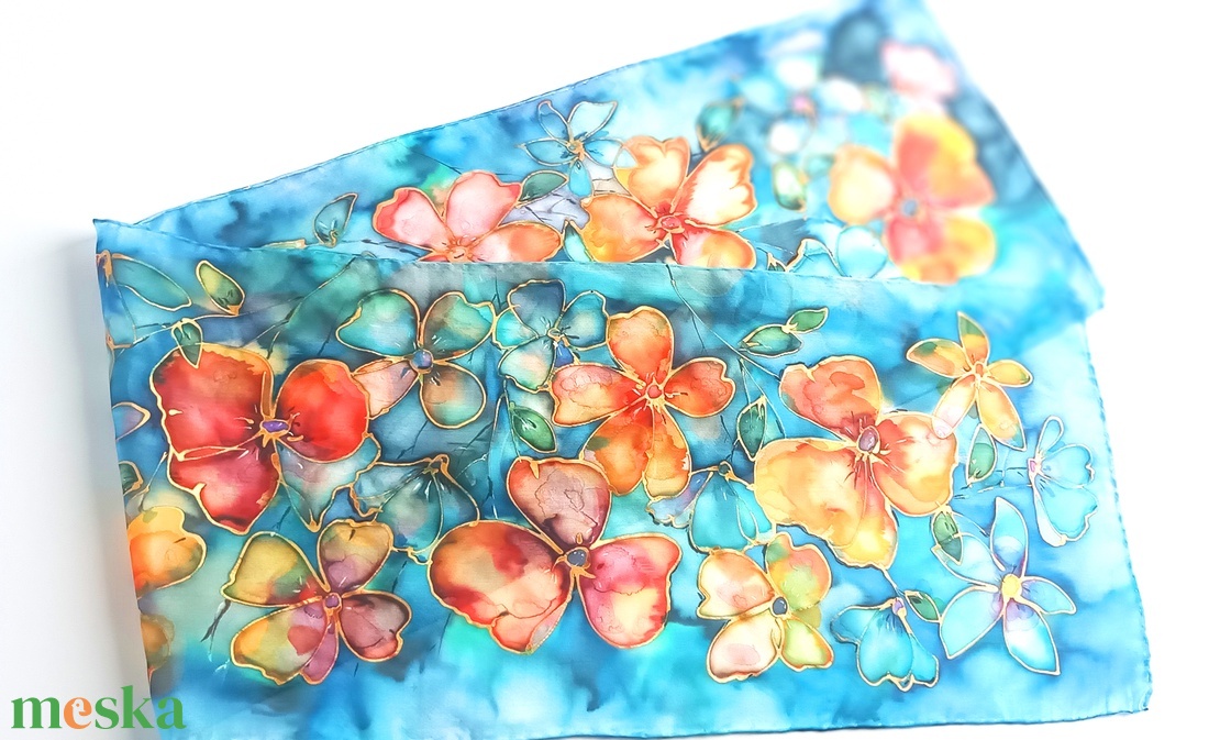 Tunézia tiszta selyem sál - ruha & divat - sál, sapka, kendő - sál - Meska.hu