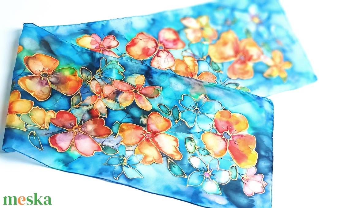 Tunézia tiszta selyem sál - ruha & divat - sál, sapka, kendő - sál - Meska.hu