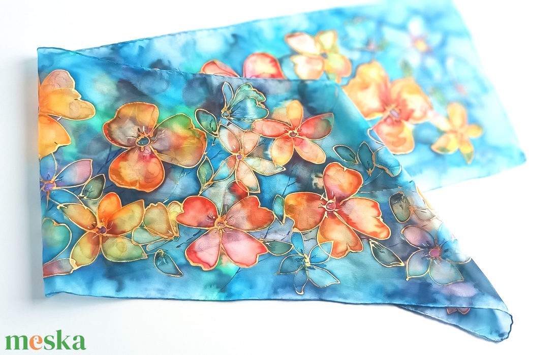 Tunézia tiszta selyem sál - ruha & divat - sál, sapka, kendő - sál - Meska.hu