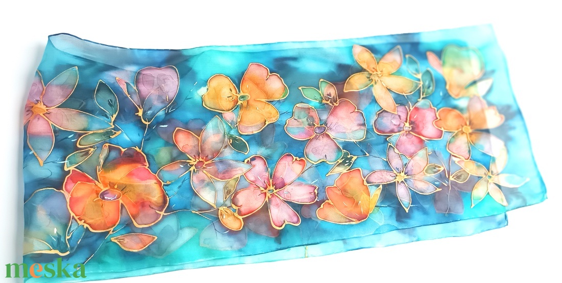 Ozirisz álma tiszta selyem sál - ruha & divat - sál, sapka, kendő - sál - Meska.hu