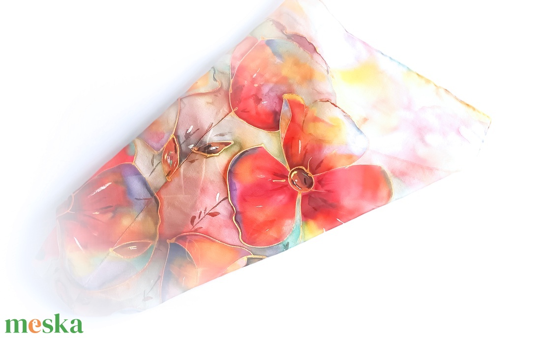 Mediterránia tiszta selyem kendő - ruha & divat - sál, sapka, kendő - sál - Meska.hu