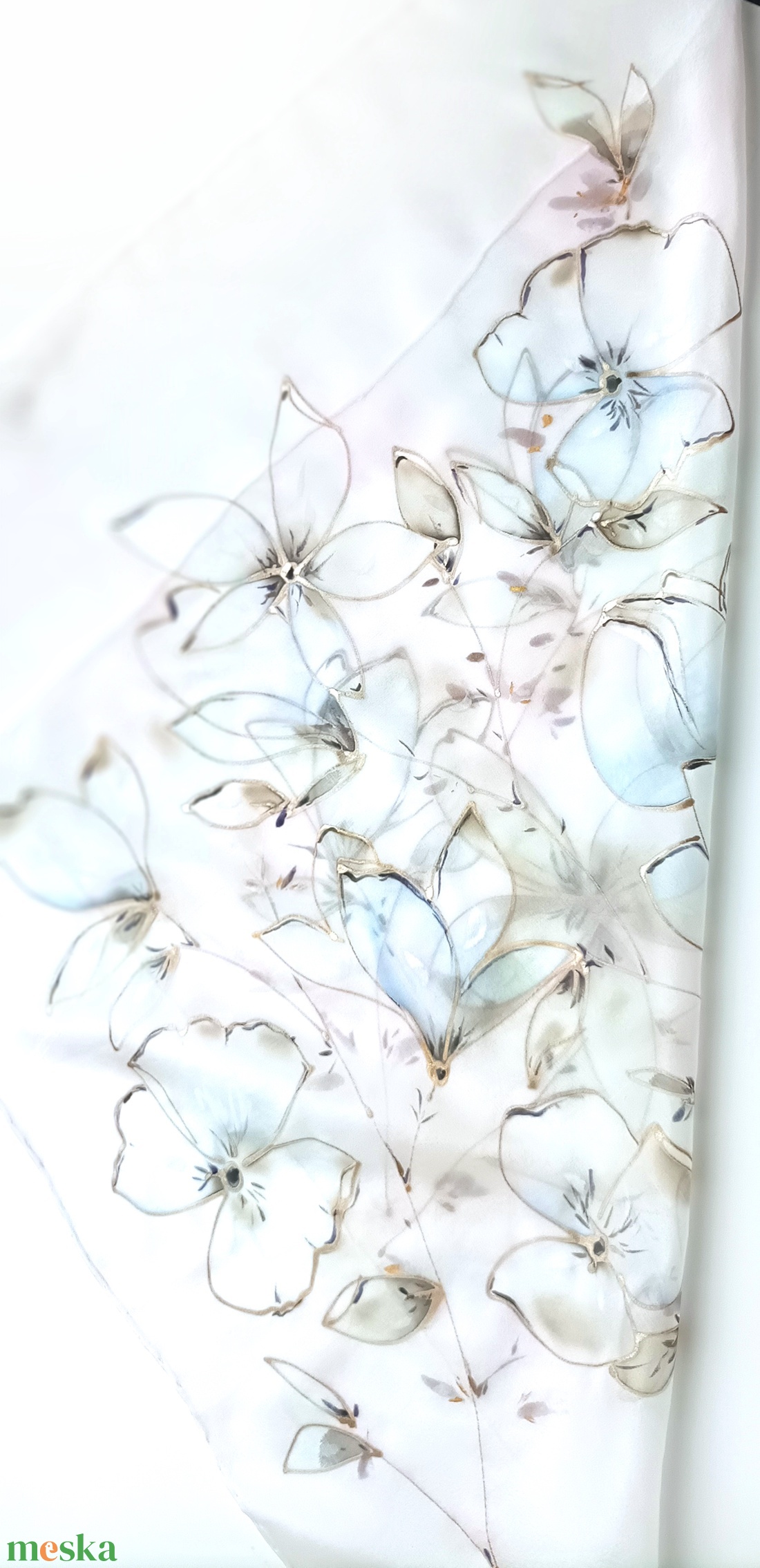 Jégvirágzás tiszta selyem kendő - ruha & divat - sál, sapka, kendő - sál - Meska.hu