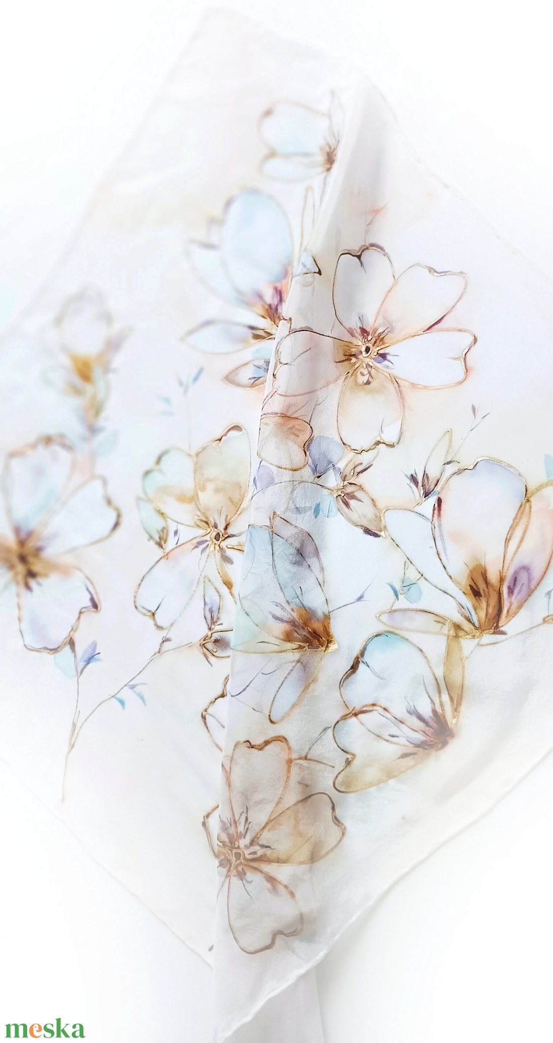 Bársonyos szirmok tiszta selyem kendő - ruha & divat - sál, sapka, kendő - sál - Meska.hu