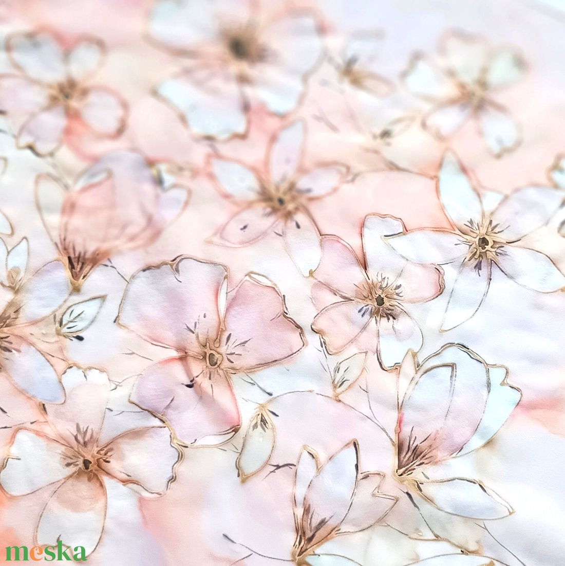 Barackvirág éden tiszta selyem kendő - ruha & divat - sál, sapka, kendő - sál - Meska.hu