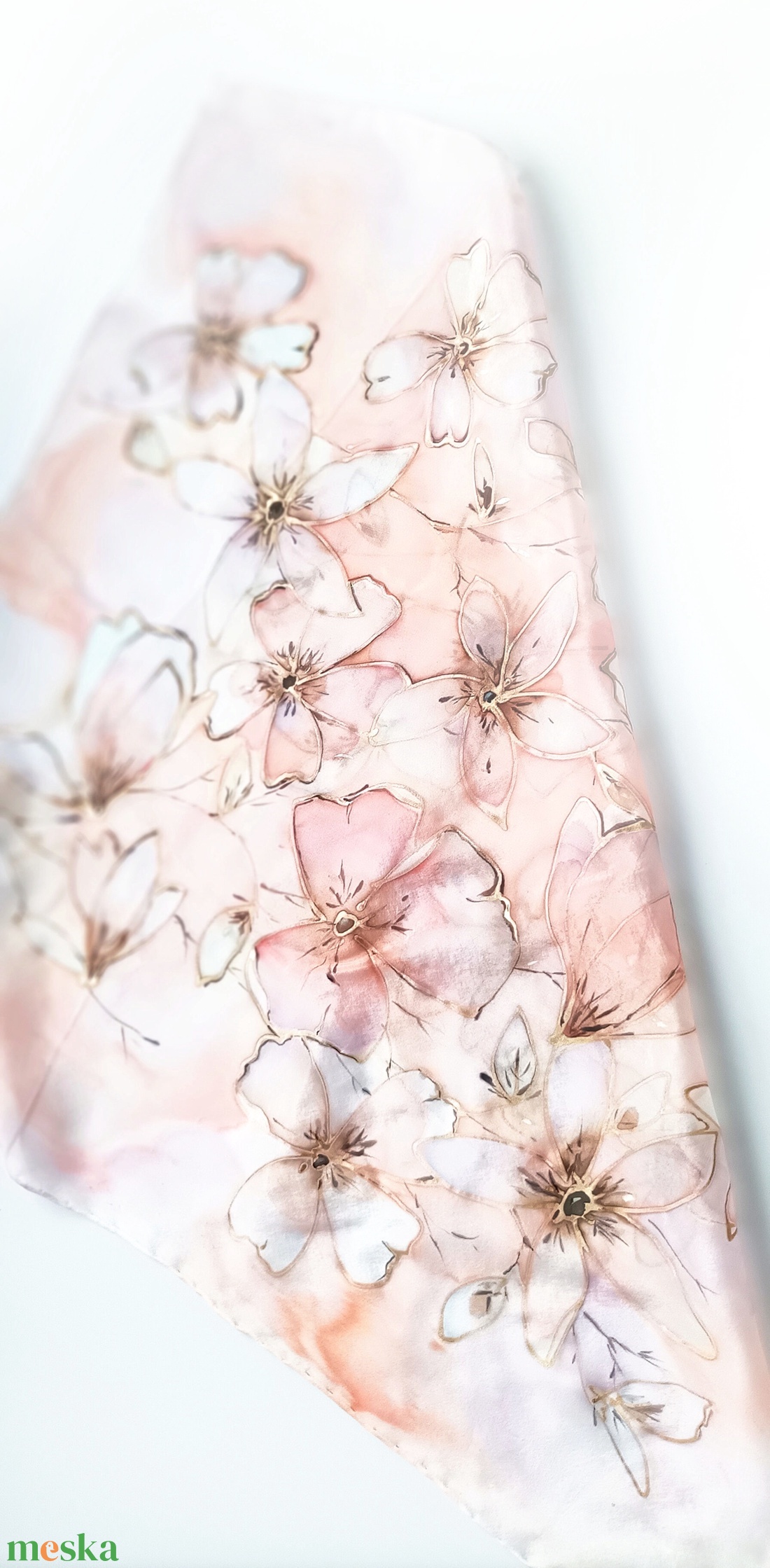 Barackvirág éden tiszta selyem kendő - ruha & divat - sál, sapka, kendő - sál - Meska.hu