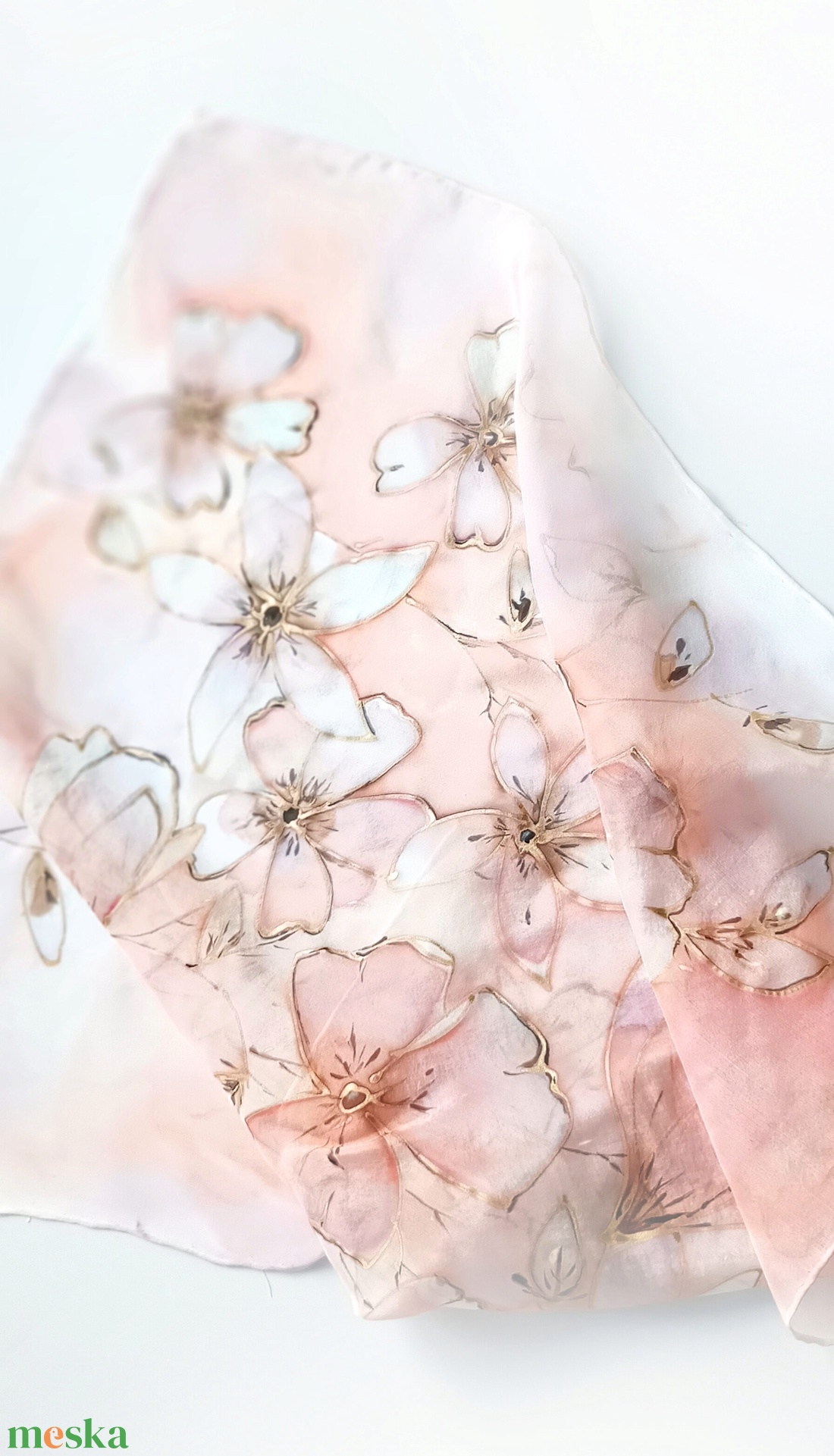 Barackvirág éden tiszta selyem kendő - ruha & divat - sál, sapka, kendő - sál - Meska.hu