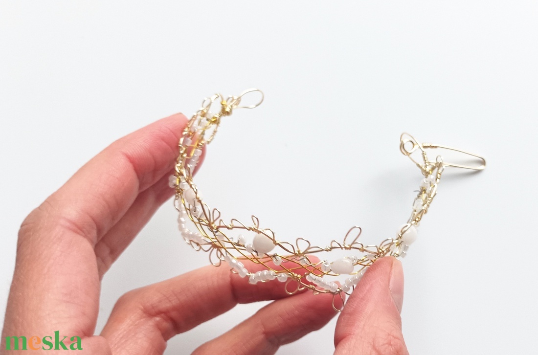 Réz orgon karkötő valódi ásvánnyal - ékszer - karkötő - ásványkarkötő - Meska.hu