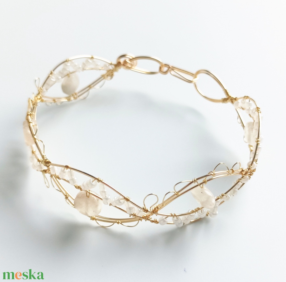 Réz orgon karkötő valódi ásvánnyal - ékszer - karkötő - ásványkarkötő - Meska.hu